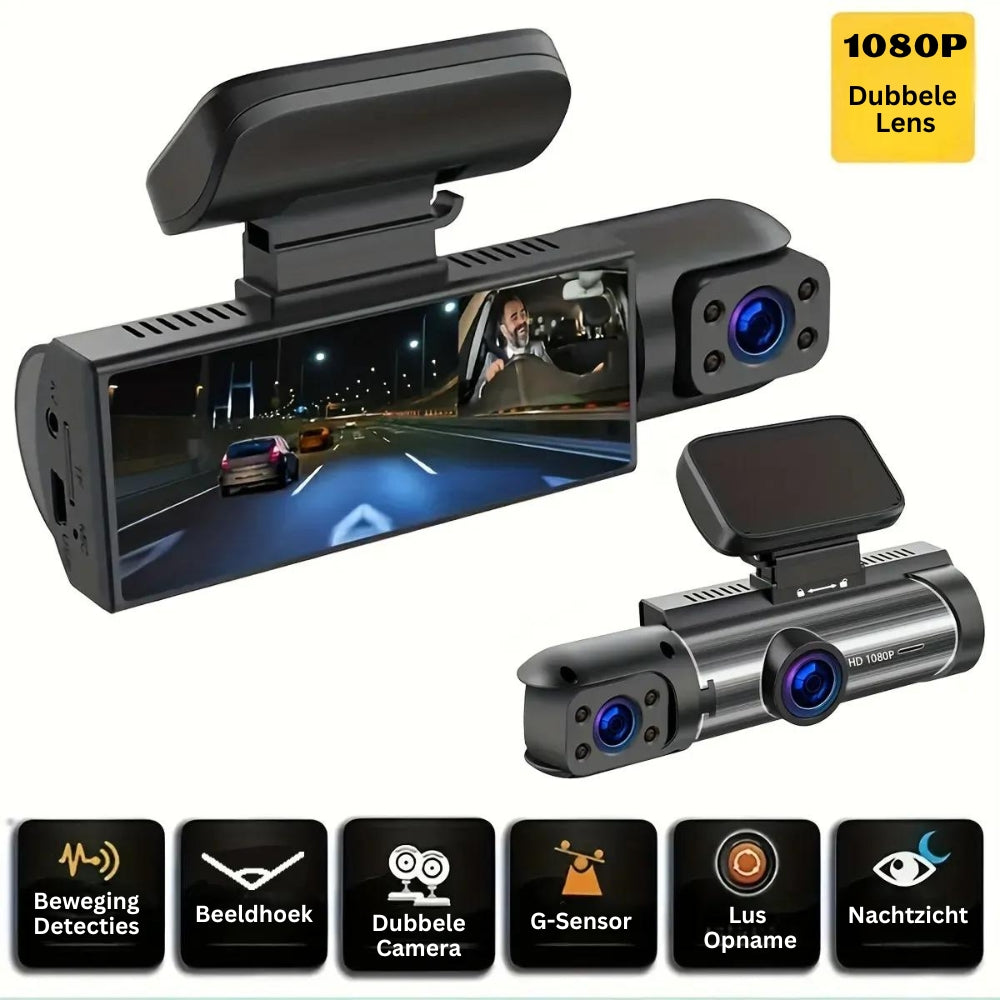 Vecasa - Dashcam camera - 170° Groothoek met 1080p Dubbele Lens