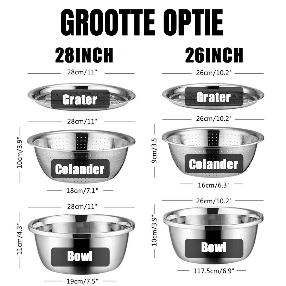 Master Chop - 3-in-1 Roestvrijstalen Snijlade