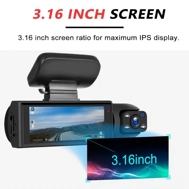 Vecasa - 170° Groothoek Dashcam Met 1080p Dubbele Lens