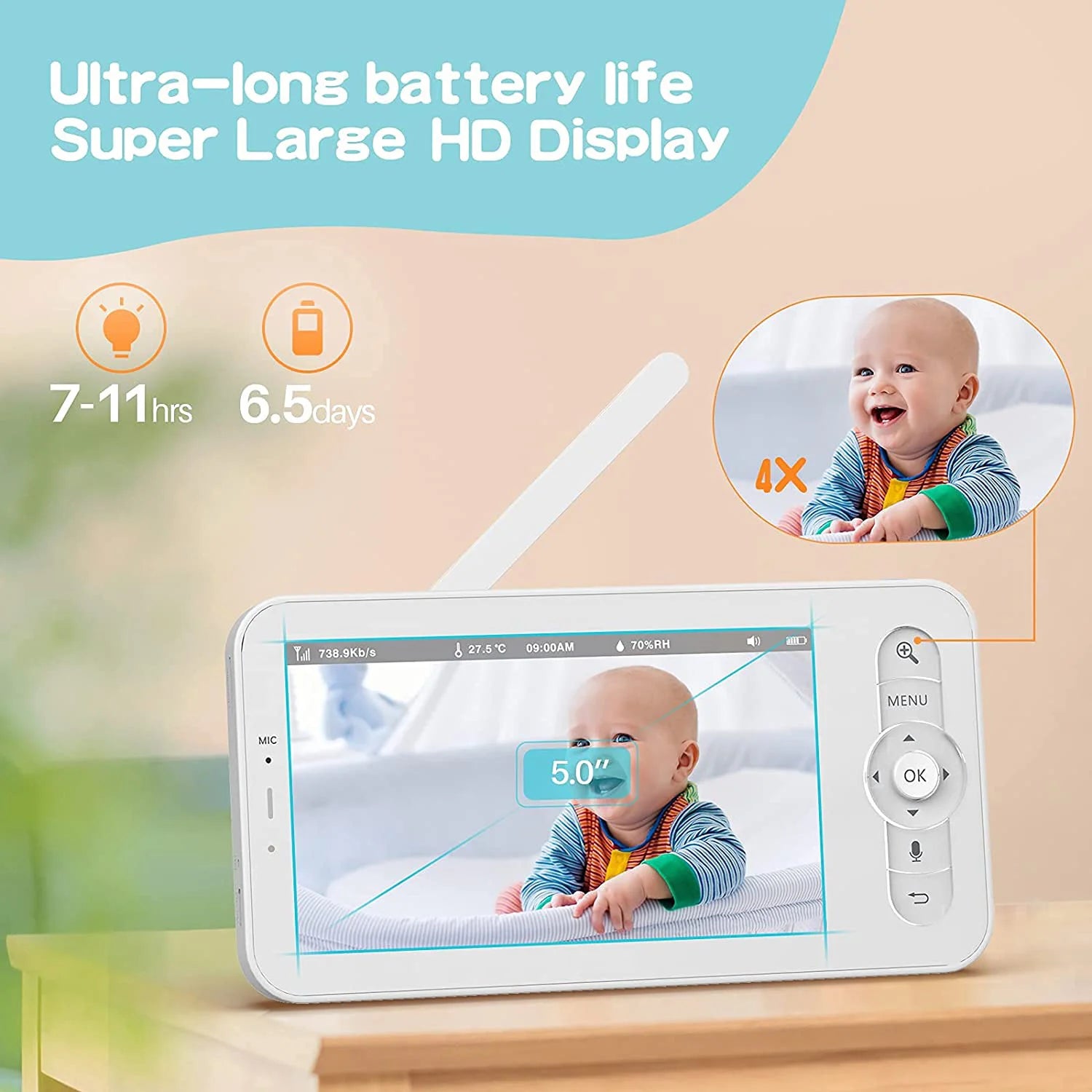 Peekaview - 5" Babyfoon HD Camera