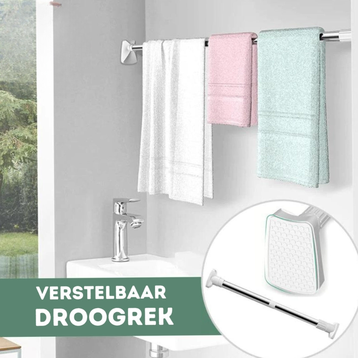 3 in 1 - Verstelbaar droogrek - Voor kleding, gordijnen of een douchegordijn!