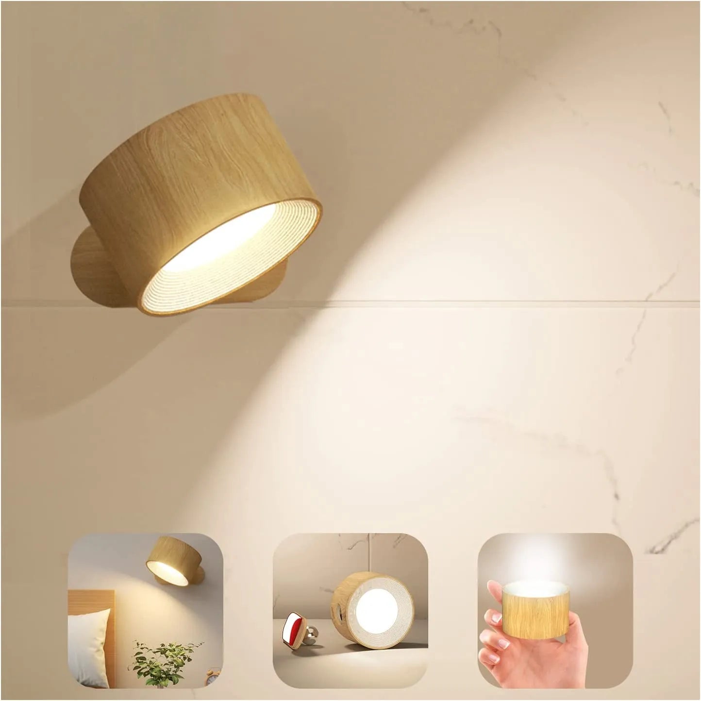 Camilla -  Draadloze Oplaadbare Wandlamp (1+1 GRATIS)