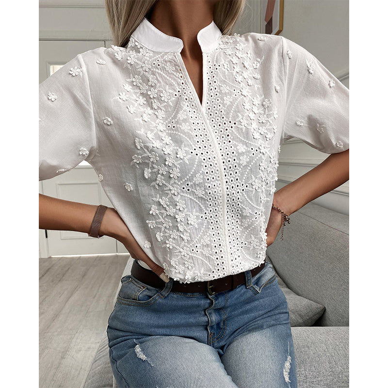 Laura l Elegante blouse met korte mouwen