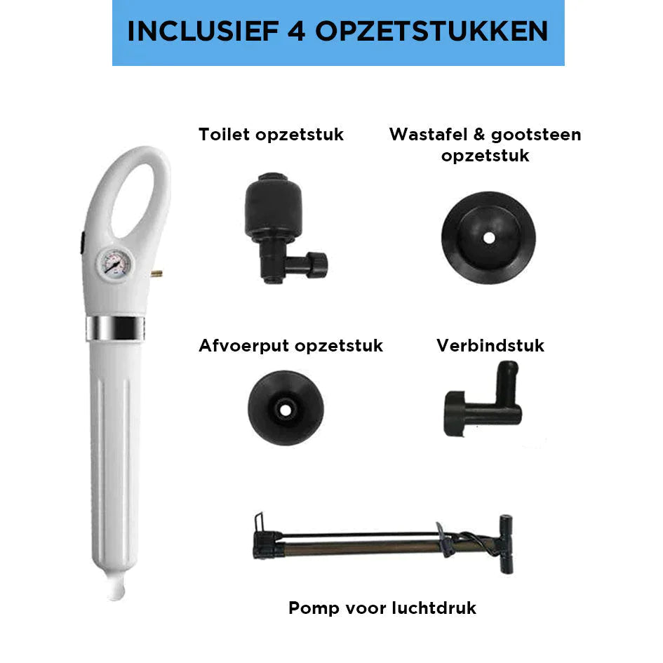 Mezam Home | Professionele ontstopper incl. 4 opzetstukken